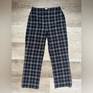 Aritzia Sunday Best Black and Tan Plaid Chinos